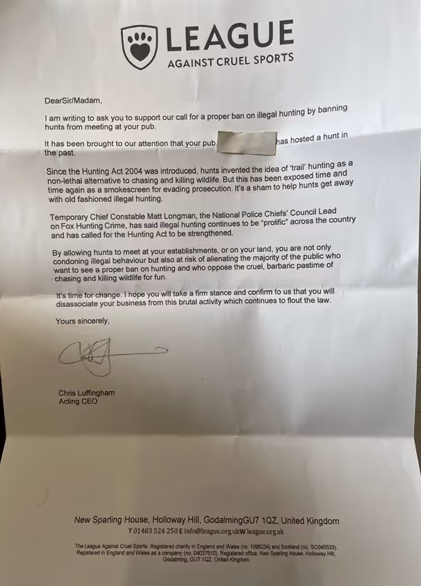 LACS starts intimidation campaign against country pubs